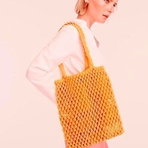 J.CREW Cadiz Hand-Knotted Cotton Rope Tote Bag - Marigold